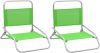 VidaXL Strandstoelen 2 st inklapbaar stof groen online kopen