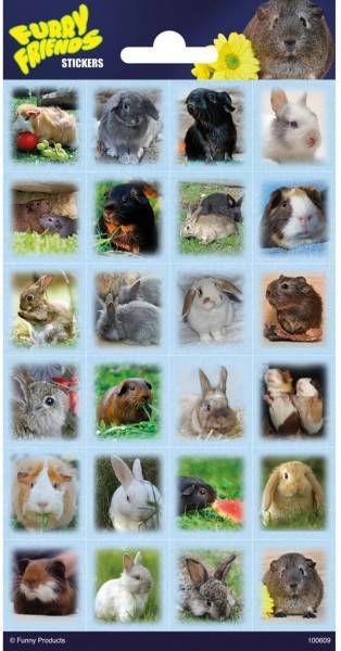Haza Original Funny Products Stickervel Rabbits/guinea Pigs Papier 24 Stuks online kopen