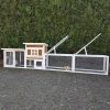 @Pet Konijnenhok Villa 147x50x80 cm wit en bruin online kopen