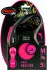 Flexi Rollijn New Neon Tape S 5 m Hondenriem Zwart&Roze online kopen