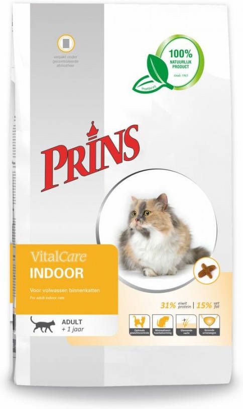 Prins VitalCare Indoor kattenvoer 10 kg + Prins blik kattenvoer - Voorbeesjes.nl
