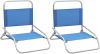 VidaXL Strandstoelen 2 st inklapbaar stof blauw online kopen