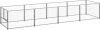 VIDAXL Hondenkennel 4 m&#xB2, staal zilverkleurig online kopen