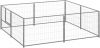 VIDAXL Hondenkennel 4 m&#xB2, staal zilverkleurig online kopen