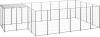 VIDAXL Hondenkennel 8, 47 m&#xB2, staal zilverkleurig online kopen