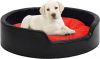 VidaXL Hondenmand 79x70x19 cm pluche en kunstleer zwart en rood online kopen