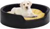 VidaXL Hondenmand 90x79x20 cm pluche en kunstleer zwart en geel online kopen