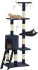 VidaXL Kattenkrabpaal met sisal krabpalen 138 cm donkerblauw online kopen