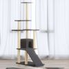 VidaXL Kattenmeubel met sisal krabpalen 155 cm donkergrijs online kopen