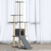 VidaXL Kattenmeubel met sisal krabpalen 155 cm lichtgrijs online kopen