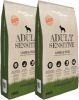 VidaXL Premium hondenvoer droog Adult Sensitive Lamb &amp, Rice 30 kg 2 st online kopen