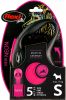 Flexi Rollijn New Neon Tape S 5 m Hondenriem Zwart&Roze online kopen