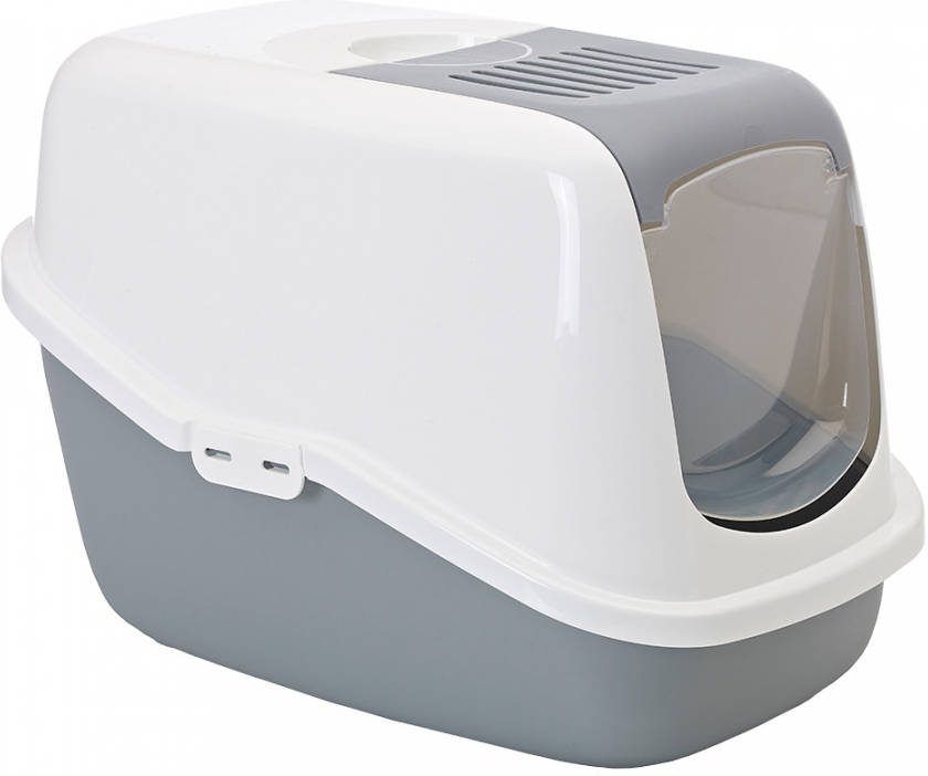Savic Lichtgrijs/Wit Combi Deal Kattenbak Nestor + 2 stuks vervangingsfilter + Bag it Up Litter Tray Bags online kopen